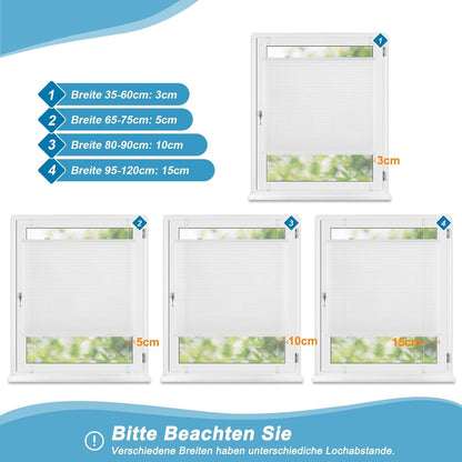 Plissee Klemmfix ohne Bohren 50x80cm Weiß Jalousien Fenster Lichtdurchlässig