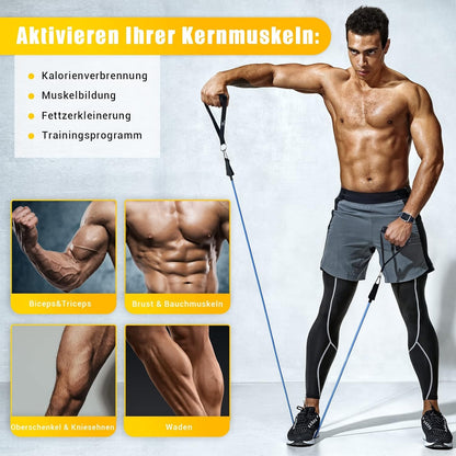 Resistance Bands Set Fitnessbänder 5 Stück mit Griff und Türanker