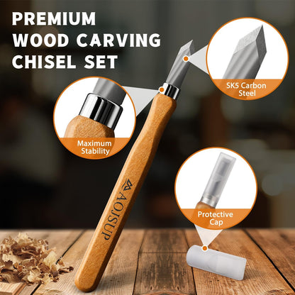 Schnitzwerkzeug Set Holz Schnitzset 14 tlg 12 Schnitzmesser Schleifsteine