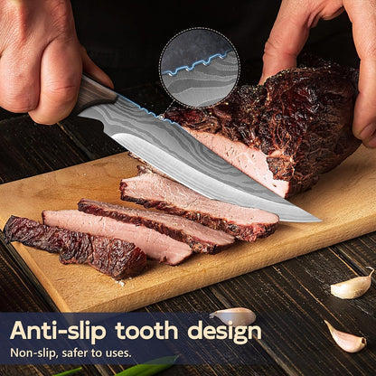 Grillbesteck Steakmesser Set 6-teilig Edelstahl Premium Geschenke für Männer