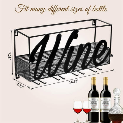 Metall Weinregal Wandmontage 42cm Weinflaschenhalter Platzsparend für Zuhause