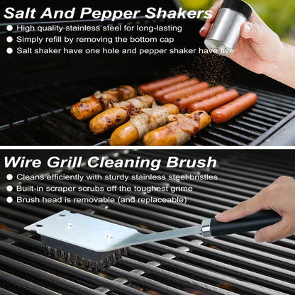 Grillbesteck Set 21 Teilig im Koffer Edelstahl Grillzubehör Perfektes Geschenk