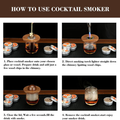 Cocktail Smoker Whisky Geschenkset Old Fashioned Kit mit Holzchips für Drinks
