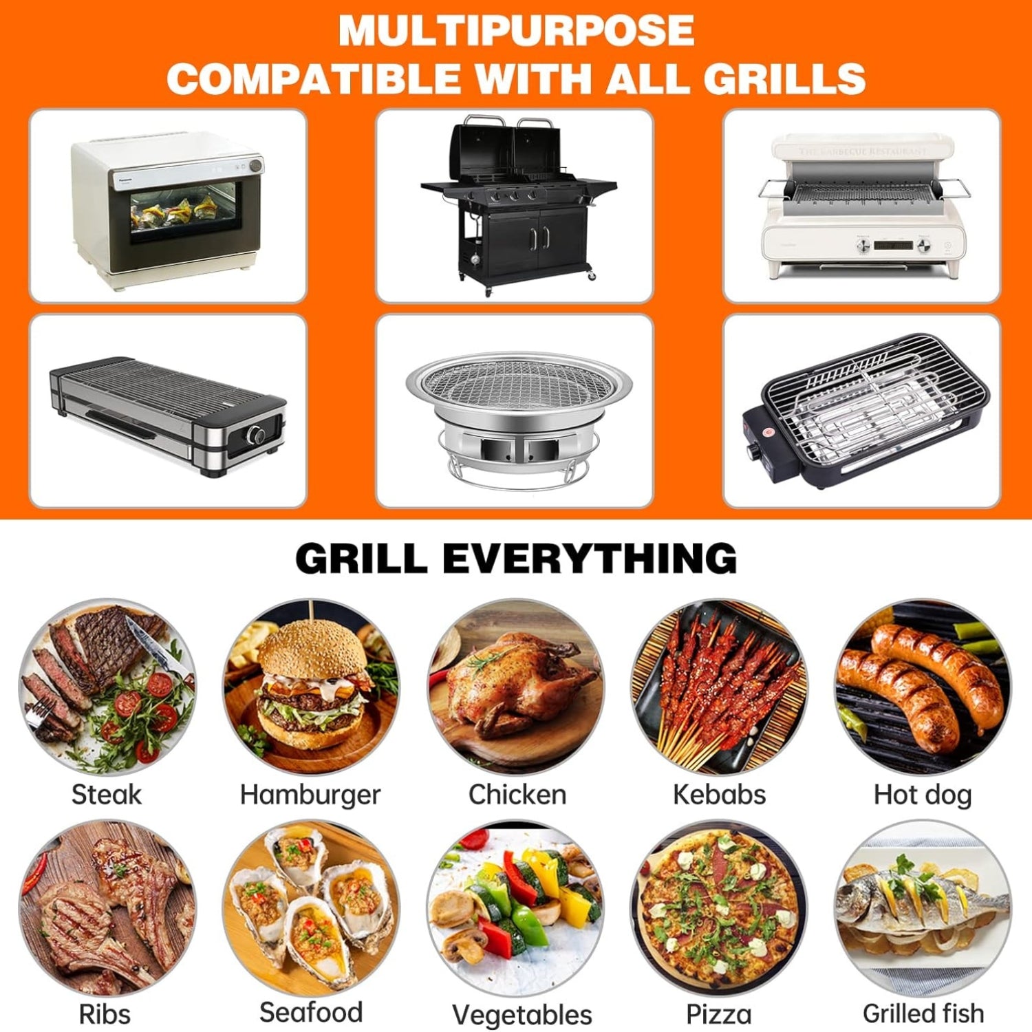 Antihaft Grillmatte 5er Set 40x32cm Teflon Backmatte Grill Zubehör PFOA-Frei