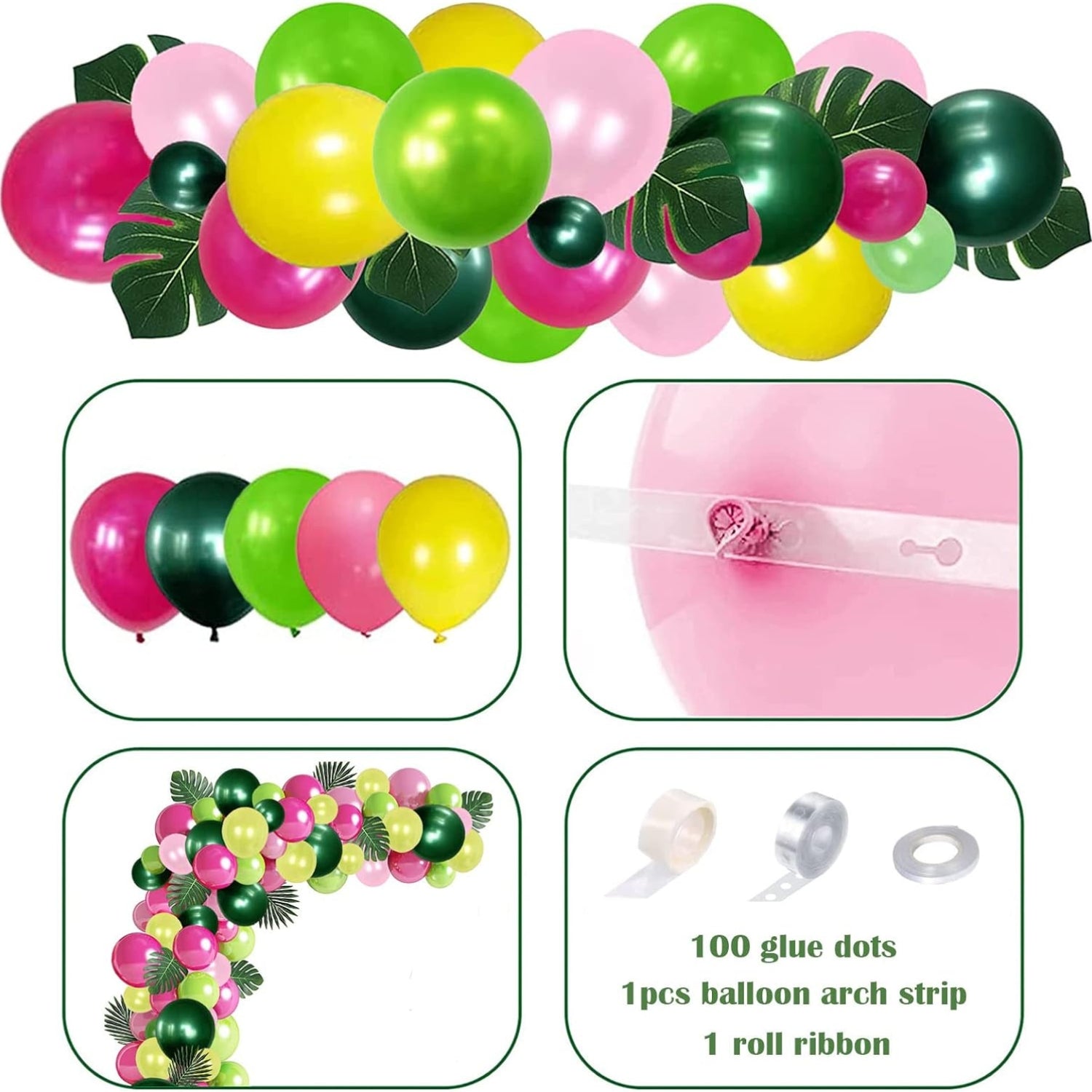 162PCS Hawaii Deko Set Party Dekoration Ballons Girlande Tischröcke ALOHA