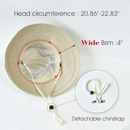 UV-Schutz Sonnenhut Damen LSF 50 Fischerhut Anglerhut Baumwolle Verstaubar