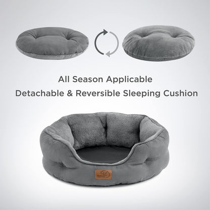 Katzenbett waschbar 51x48x15cm Katzen Bettchen grau mit Kissen