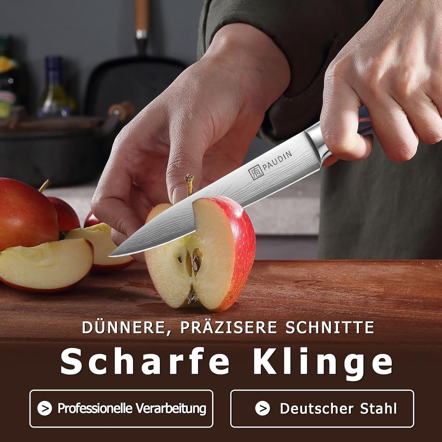 Profi Kochmesser Allzweckmesser 13 cm Edelstahl Küchenmesser Ergonomischer Griff