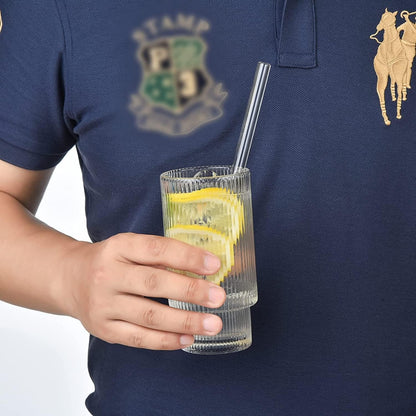 Cocktailgläser 325ml mit Glasstrohalme und Bürste 4stk Vintage