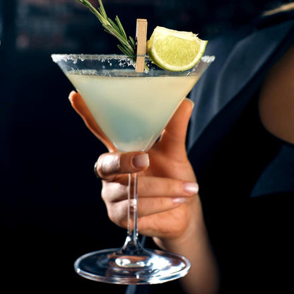 Premium Kristall Martini Cocktailgläser 240ml 2er Set Handgeblasen Geschenk