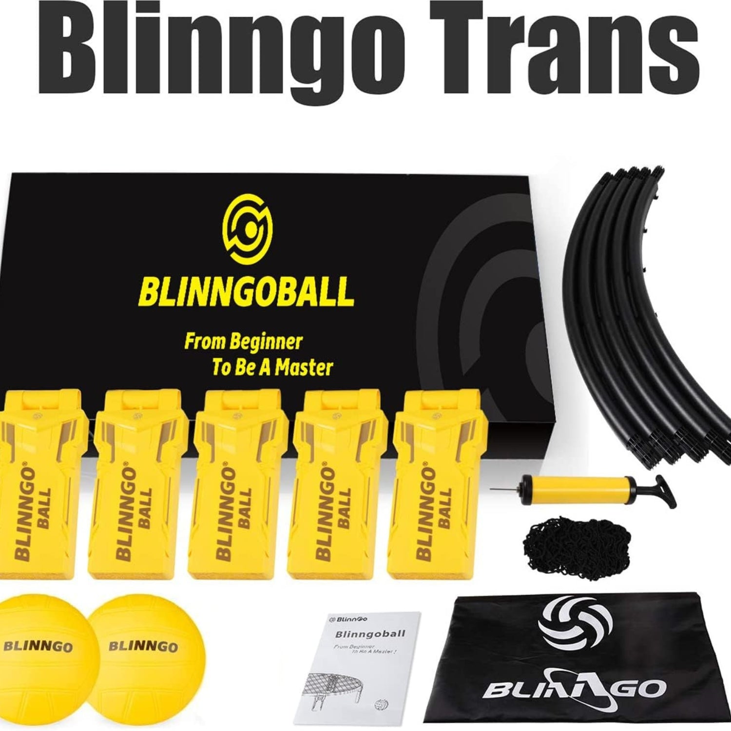 Trampolin Ballspiel Outdoorspiele Blinngoball Roundnet Set Spielnetz 2 Bälle