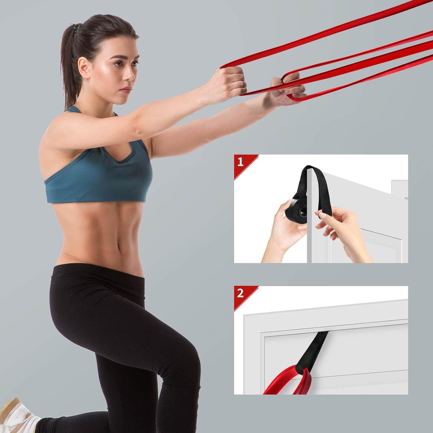 Premium Fitnessbänder Theraband Widerstandsbänder Set 3 Stufen für Yoga Pilates