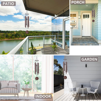 Windspiel Tiefer Ton 6 Metallrohre Premium Outdoor Garten Hof Patio Dekor