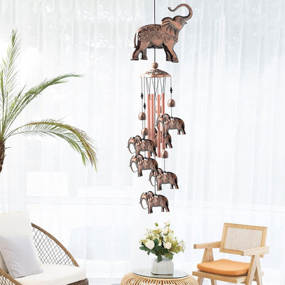 Elefant Windspiele für Draußen Messingrohre Glücksperlen Garten Dekoration