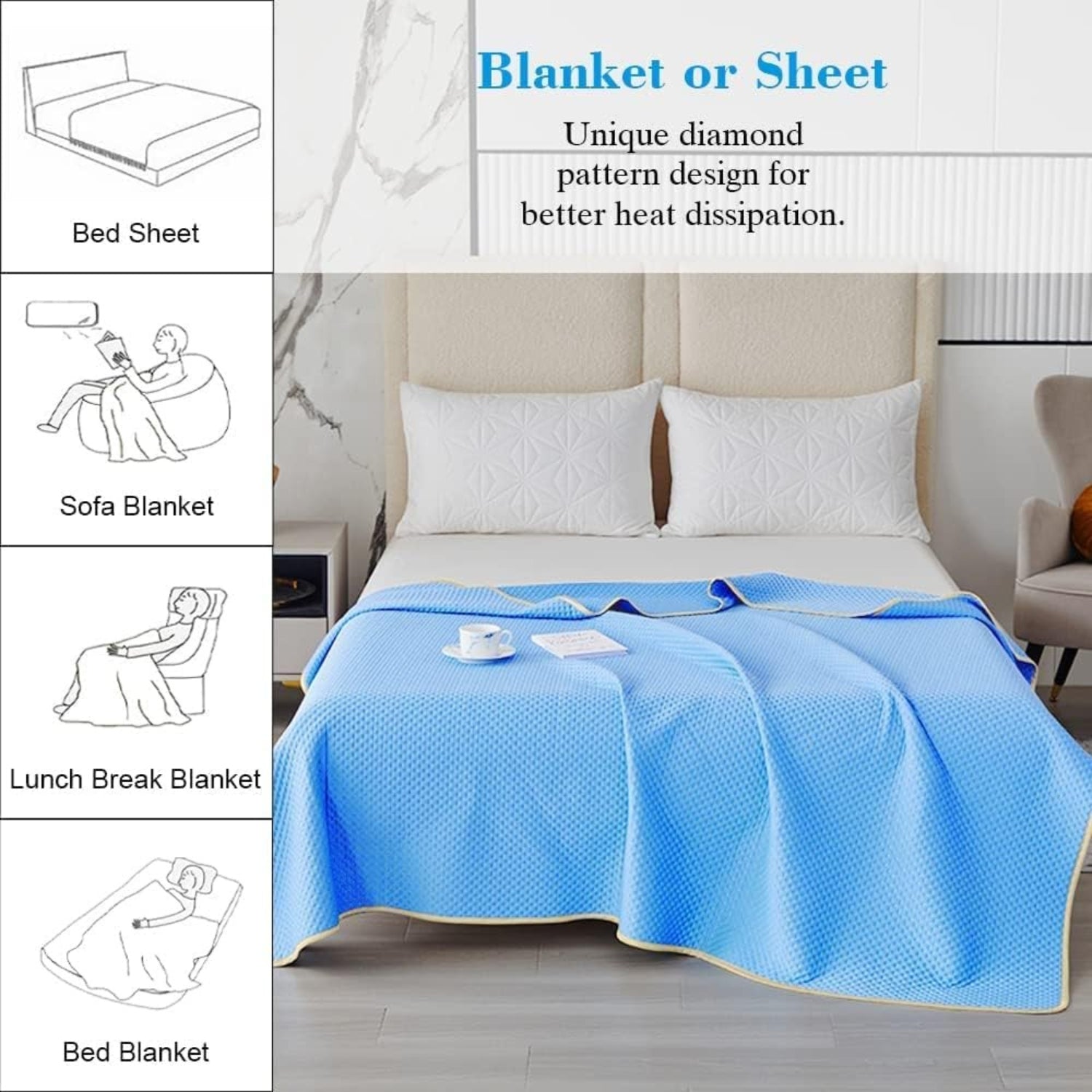 kuscheldecke flauschig sofadecke Kühldecke 150x200cm zum Schlafen Sommer Decke