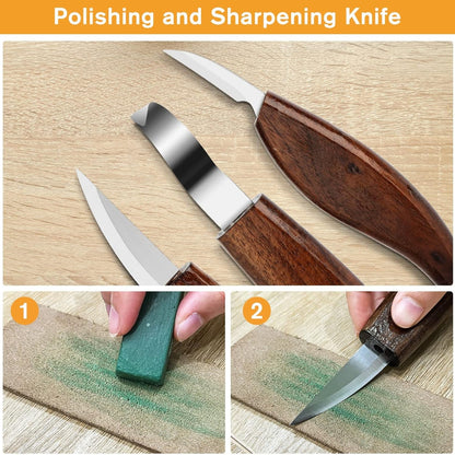 Holz Schnitzwerkzeug Set 20 Teiliges Schnitzset Geschenke für Kinder Erwachsene