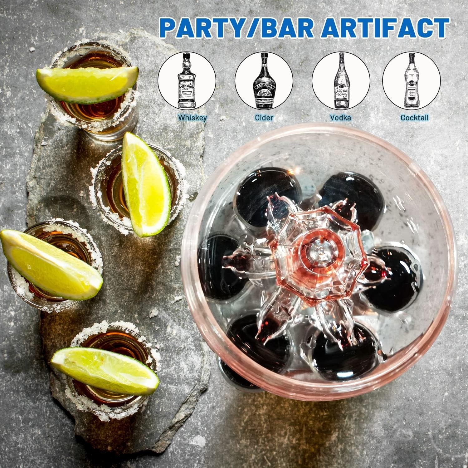 Schnapsglas Spender Set Party Zubehör mit 6 Gläsern 4cl Spirituosen Ausgießer