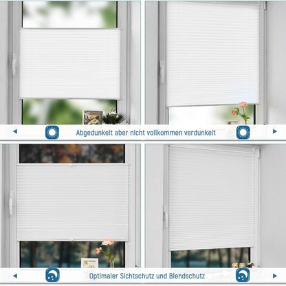 Plissee Klemmfix ohne Bohren Jalousien Fenster Rollos ohne Bohren 110x120cm