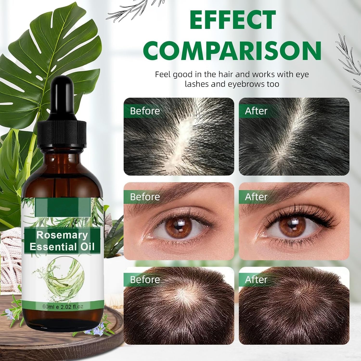 Rosmarinöl 60ML für Haar Haut Augenbrauen Wimpern Nährung Kopfhaut Heilung
