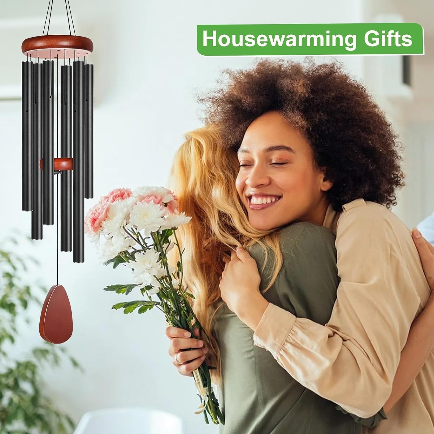 Große Windspiele Metall für Draußen Garten Terrasse Balkon Frauen Geschenk