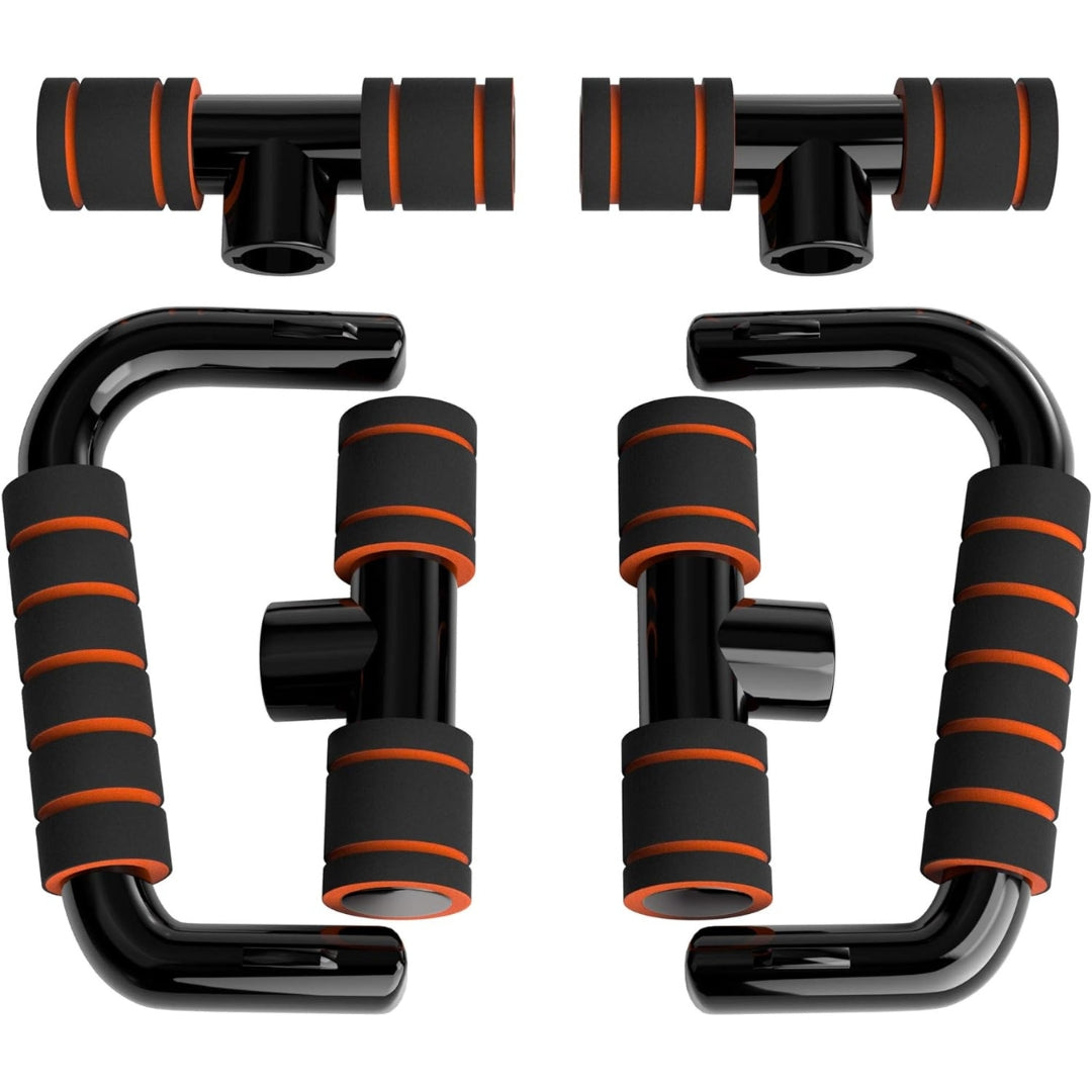 Liegestützgriffe Push Up Bars Schwarz Orange Fitness 100kg Rutschfest 250g