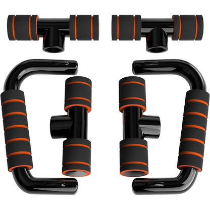 Liegestützgriffe Push Up Bars Schwarz Orange Fitness 100kg Rutschfest 250g