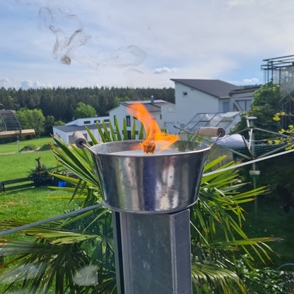 Schwabenfire Outdoorkerze mit Dauerdocht Kleine Zink-Schale mit Henkel 16,5cm