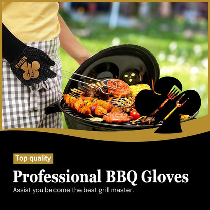 Feuerfeste Grillhandschuhe Hitzebeständig bis 800 Grad Grill Zubehör