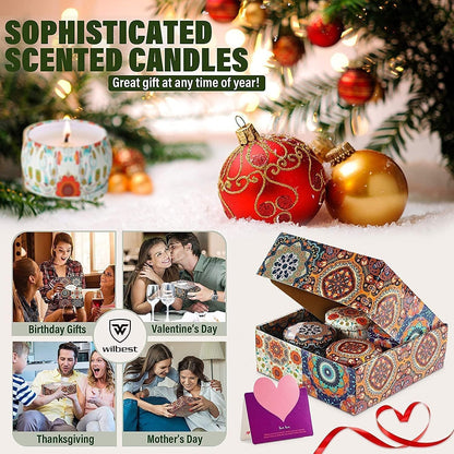 Duftkerzen Geschenkset 4 Stück Natürliche Kerzen Geschenke für Frauen