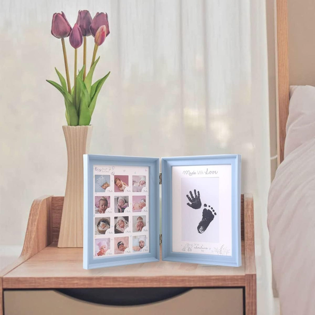 Handabdruck Fußabdruck Baby Fotoalbum Blau