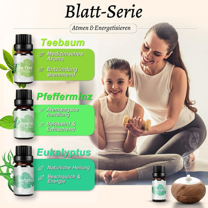 8er Ätherische Öle 100% Naturrein Aroma Diffuser Set Lavendel Teebaum Mehr