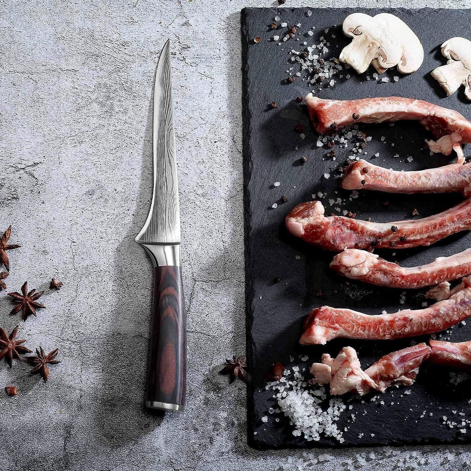 Premium Filetiermesser 15 cm Kochmesser Edelstahl Klinge Küchenmesser