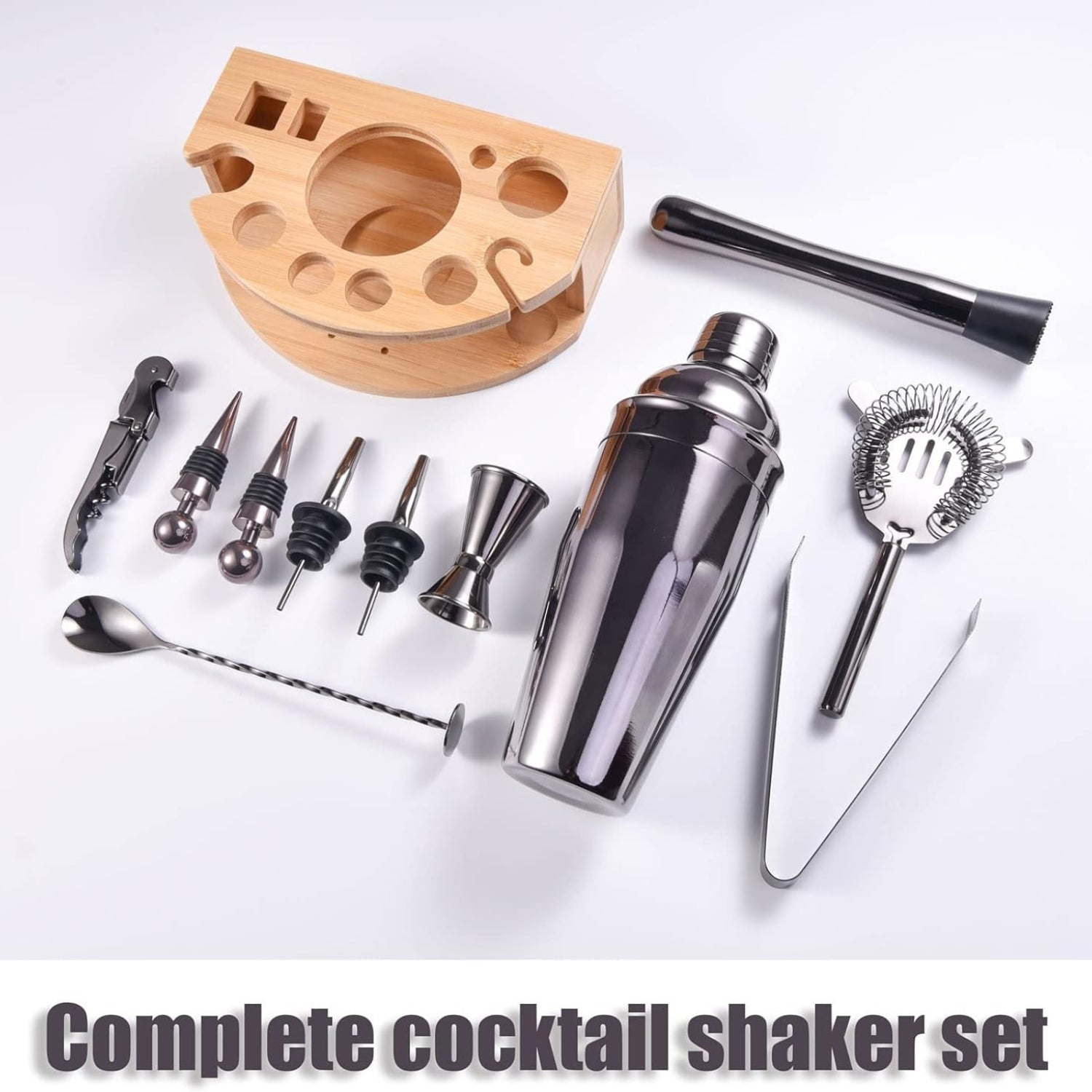 12tlg Barkeeper Set 750ML Edelstahl Cocktail Shaker Geschenk Kit Grau