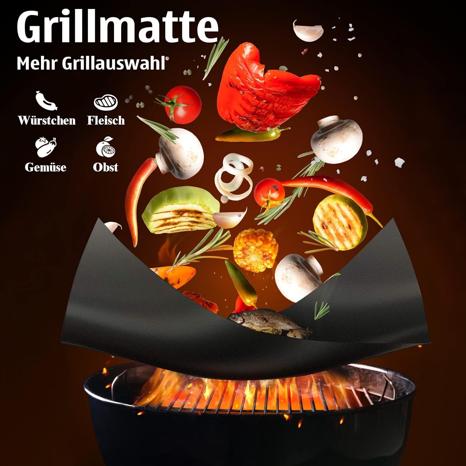Grillbesteck mit fleischthermometer Grill Zubehörset 26 tlg Geschenke für Männer