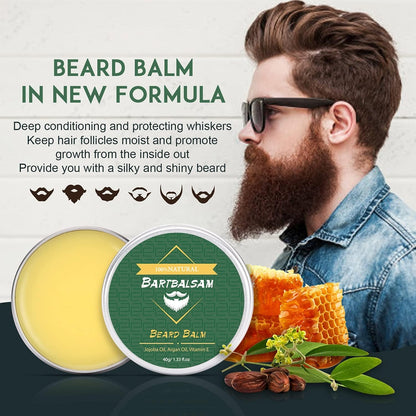 Bartpflege Set Geburtstagsgeschenk für Männer Komplettset mit Shampo Balsam Kamm