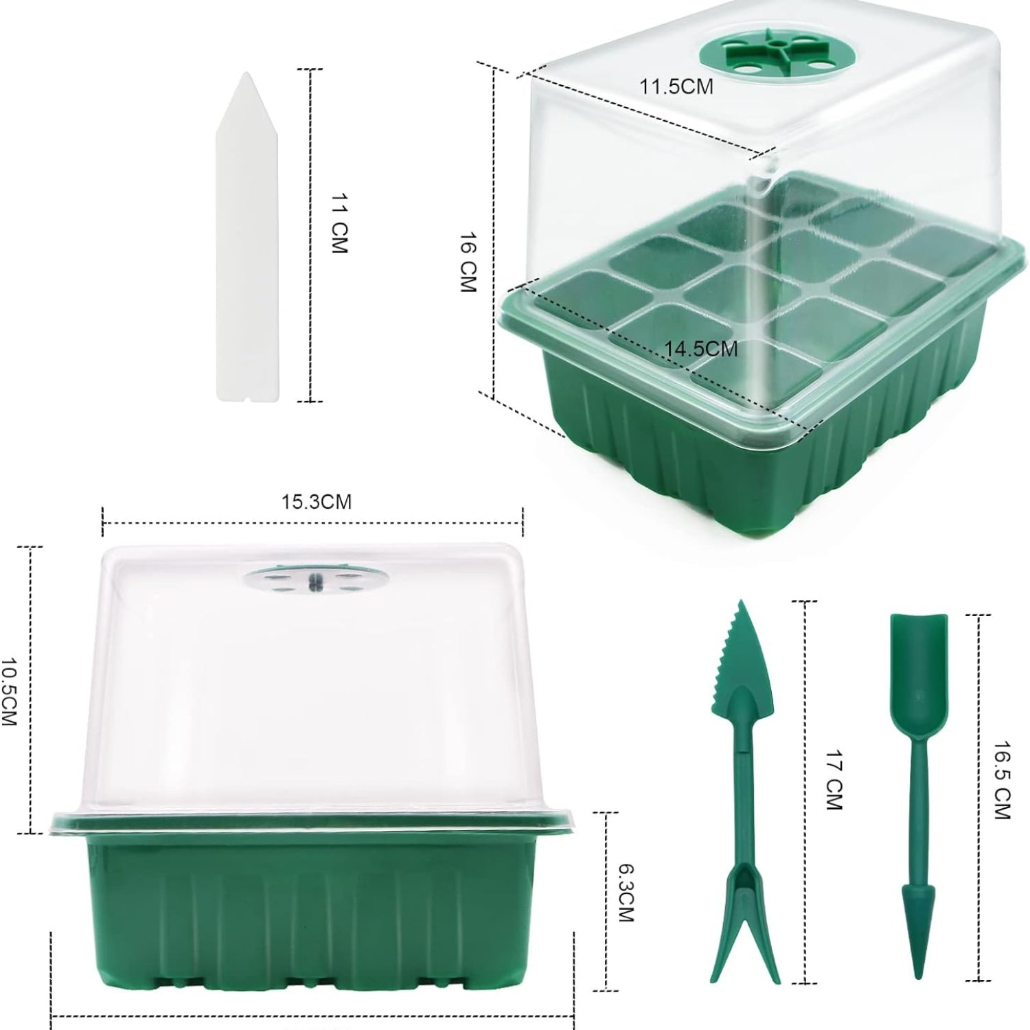 Indoor Gewächshaus Anzuchttöpfe 5 Stück Anzucht Set mit Deckel