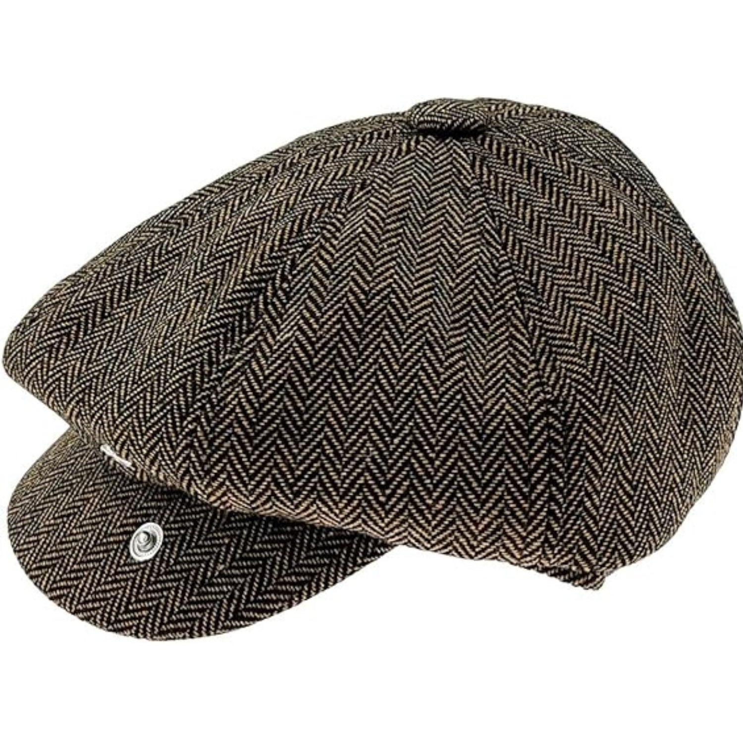 Schiebermütze Herren Sommer 1930s Tweed Hut Kaffee Farben