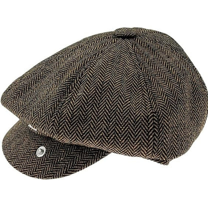 Schiebermütze Herren Sommer 1930s Tweed Hut Kaffee Farben