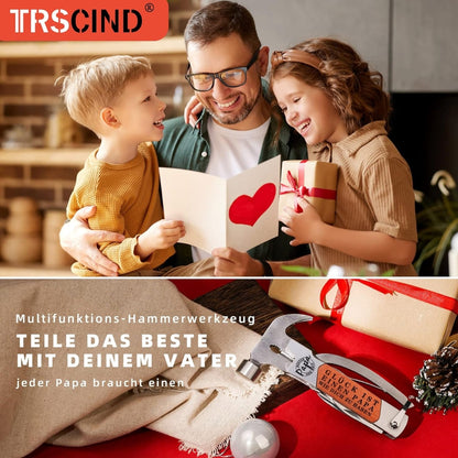 Multitool Hammer 14-in-1 Mini Werkzeug Vatertagsgeschenk Papa Geburtstag