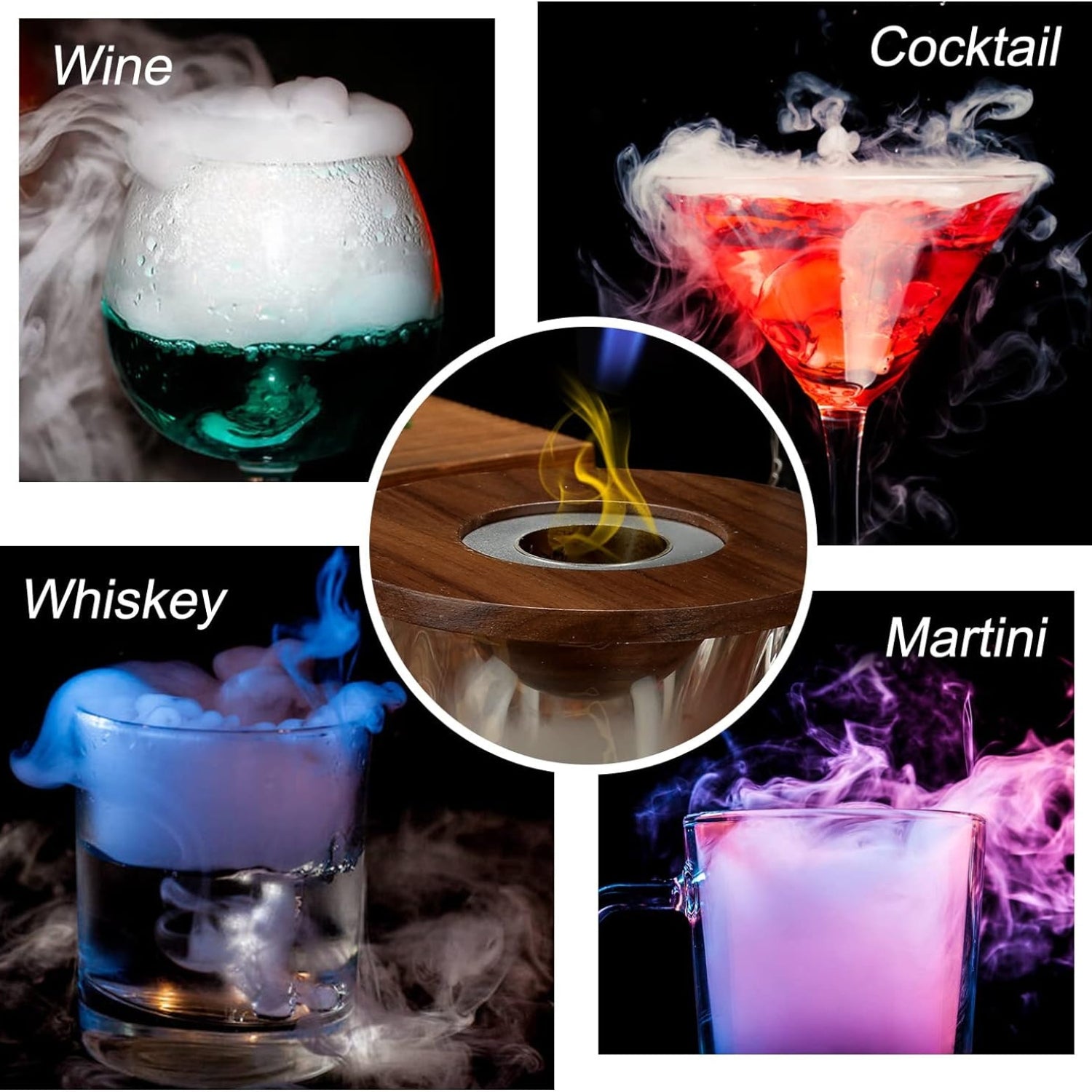 Whiskey Smoker Set Geschenke für Männer mit 4 Holzchips Sorten