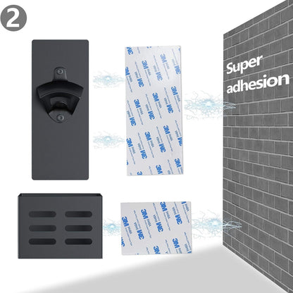 Magnet Flaschenöffner Wandmontage Schwarz