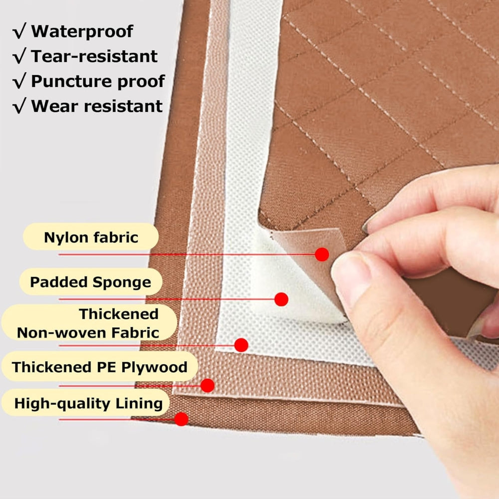 Wasserdichte Kosmetiktasche Doppelschicht Organizer Braun