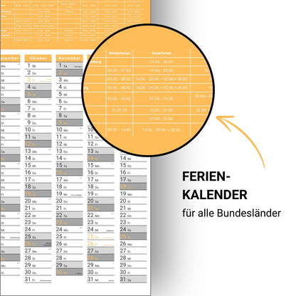 Kalender 2025 Wandkalender groß | Familienkalender | Jahreskalender 97x67 cm | Inkl. Feiertage nach Bundesländern | Wochenplaner