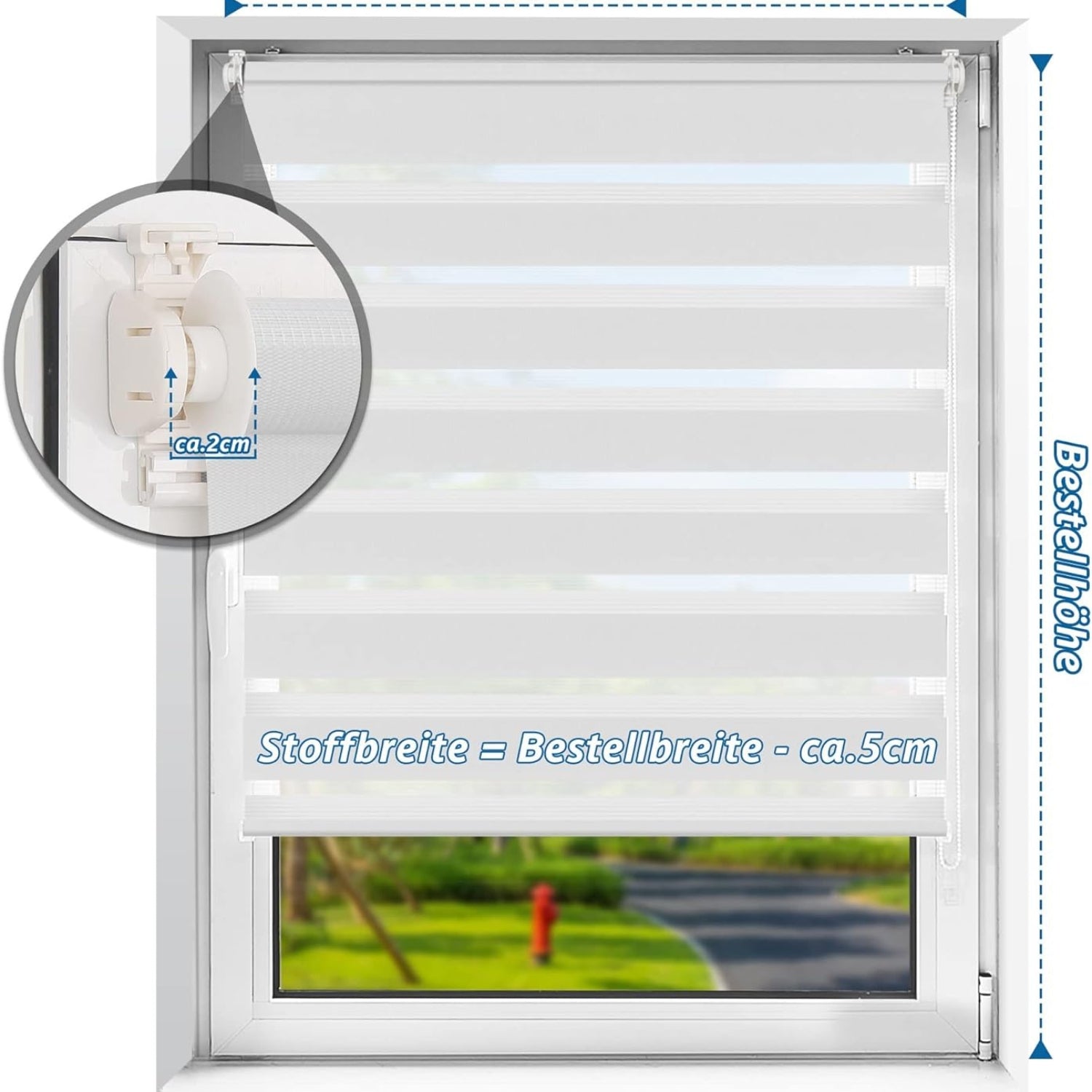 Rollos Plissee ohne Bohren Doppelrollo Klemmfix Fenster 40x130cm