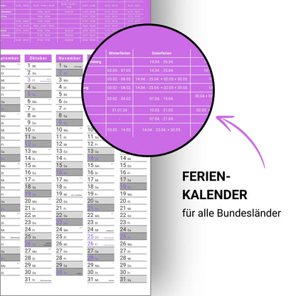 Kalender 2025 Wandkalender groß | Familienkalender | Jahreskalender 97x67 cm | Inkl. Feiertage nach Bundesländern | Wochenplaner