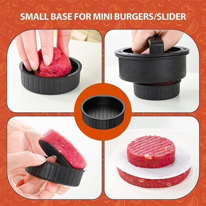4 in 1 Burgerpresse Hamburgerpresse Set mit Wachspapier für Patties
