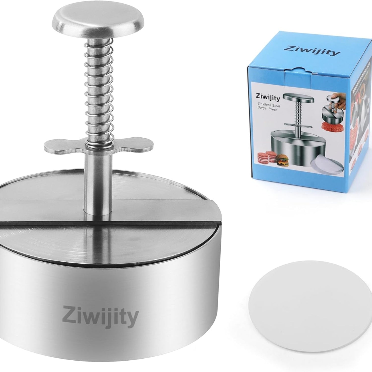 Edelstahl Burgerpresse Burger Pattie Presse mit 50 Wachspapieren