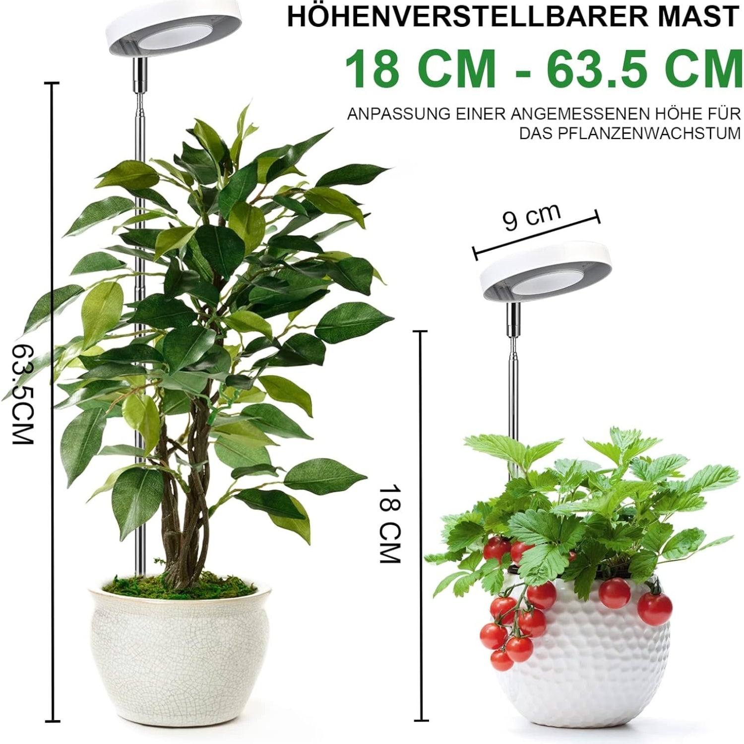 2 Stück Pflanzenlampe LED Grow Lampe Vollspektrum für Zimmerpflanzen