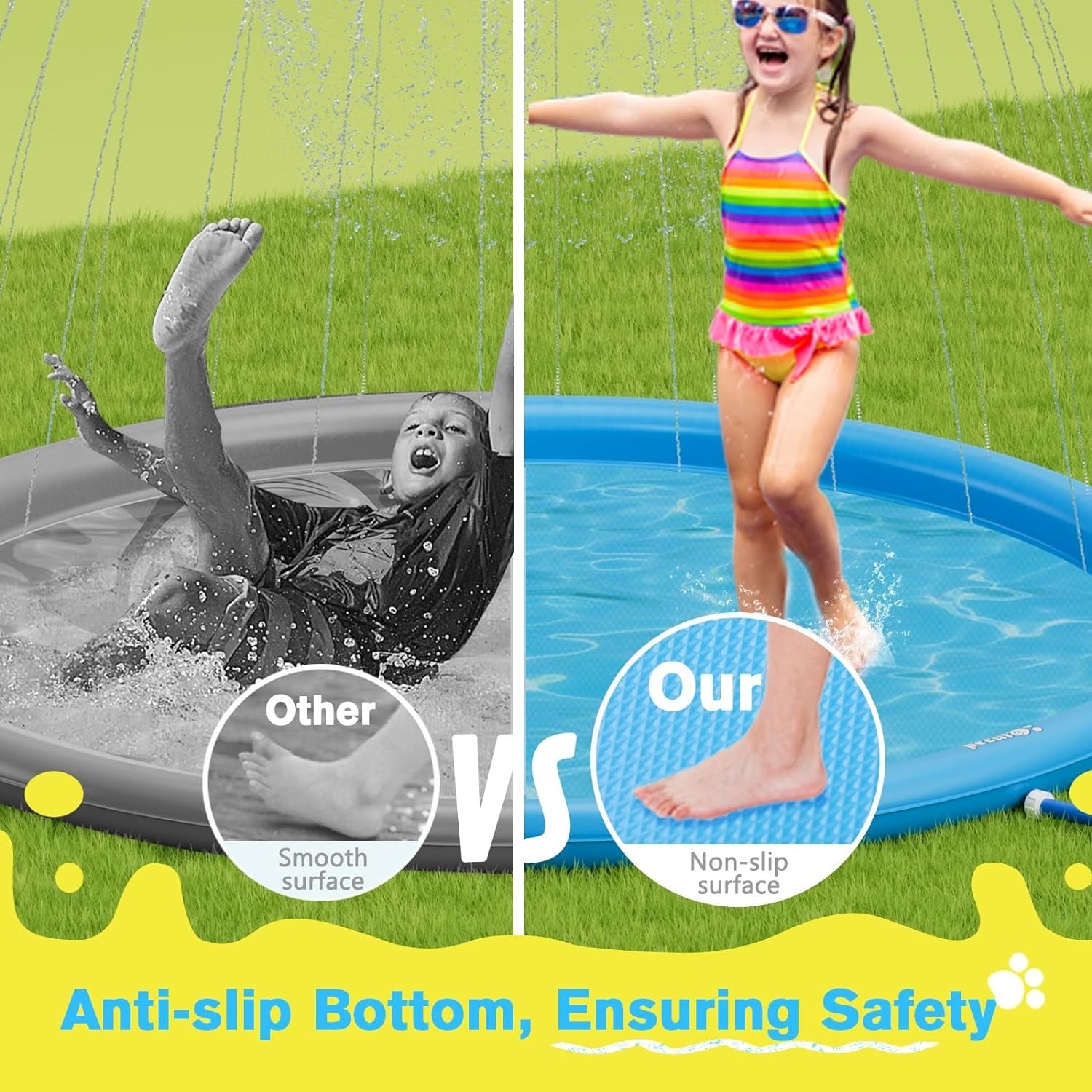 Wasserspielzeug Hund Sprinkler Wasser-Spielmatte Splash 100x100x10cm