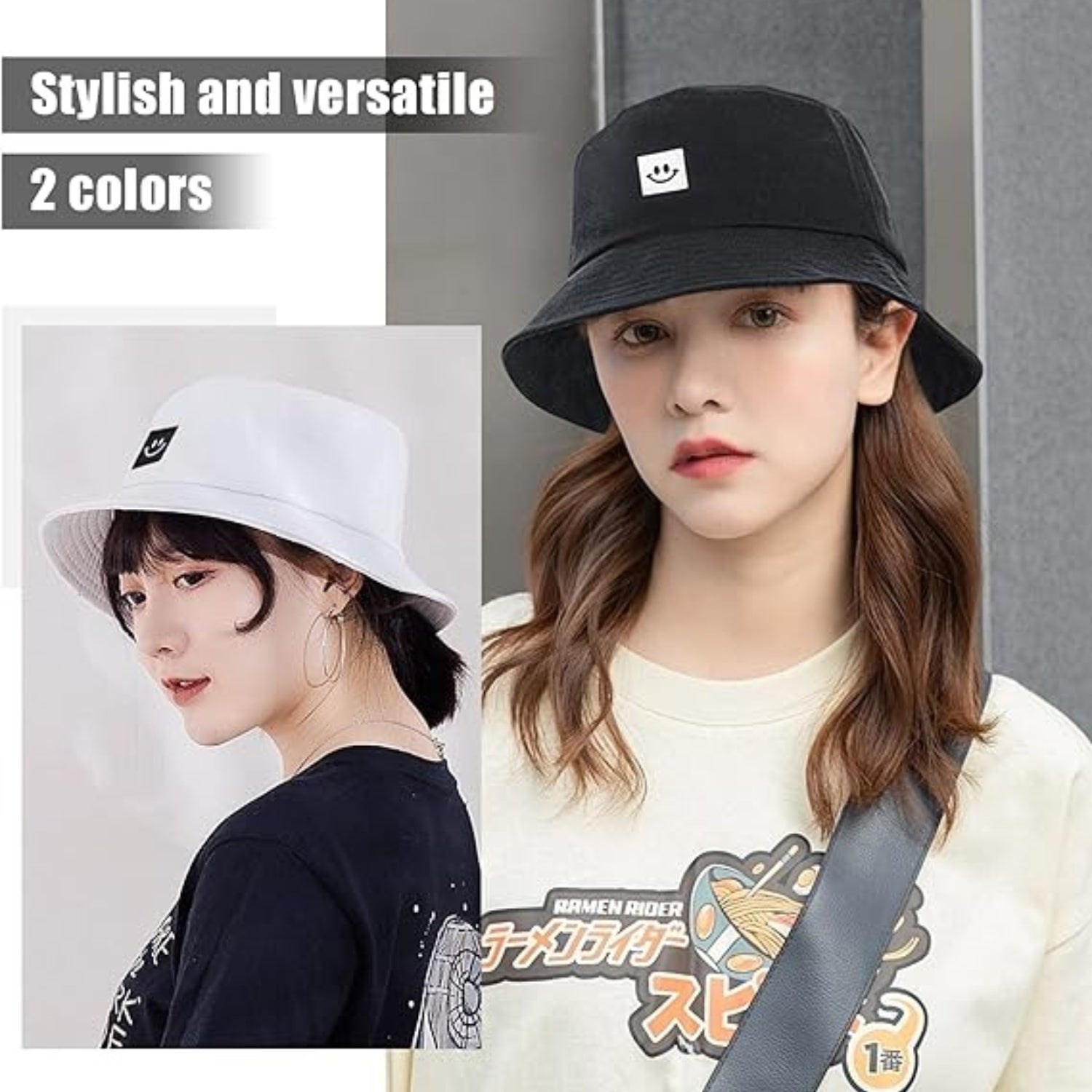 2 Stück Unisex Fischerhüte Sonnenhut Damen Sonnenhut Herren Schwarz